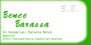 bence barassa business card